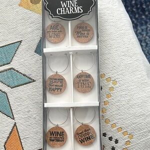 Wooden Wine Charms Set of 6
